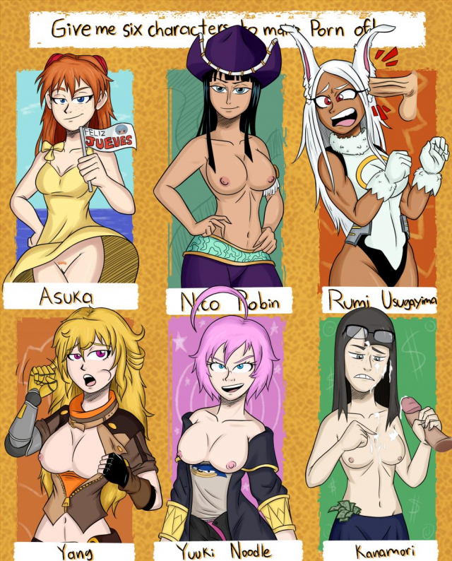 asuka langley sohryu+miruko+nico robin+rumi usagiyama+sayaka kanamori+yang xiao long